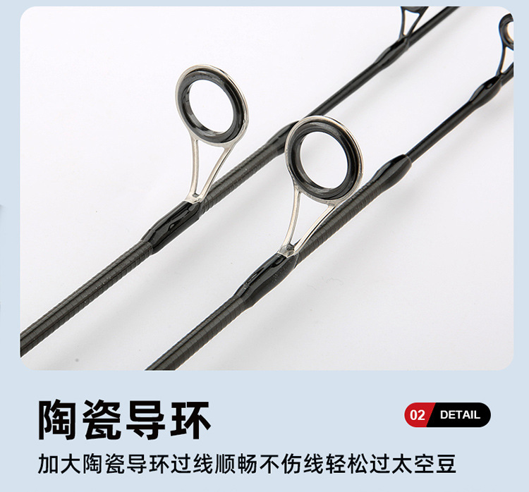 Sunflower Carbon Ice Fishing Rod 60cm, Double Tip Winter Ice Rod, 2 Sections Portable Short Lure Rod thumb 13