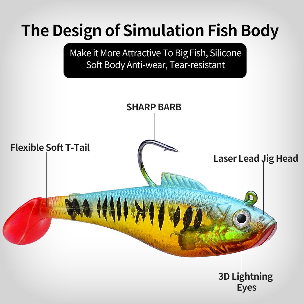 Lead Weighted T-Tail Soft Fishing Lure thumb 10