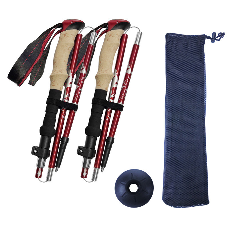 Sunflower 5-Section Folding Aluminum Trekking Pole, Shock Absorption Hiking Stick thumb 6