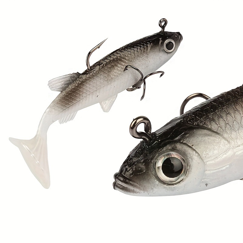 Soft T-Tail Swimbait Lead Jig Lure 8cm 14g Artificial Fishing Bait For Bass thumb 3