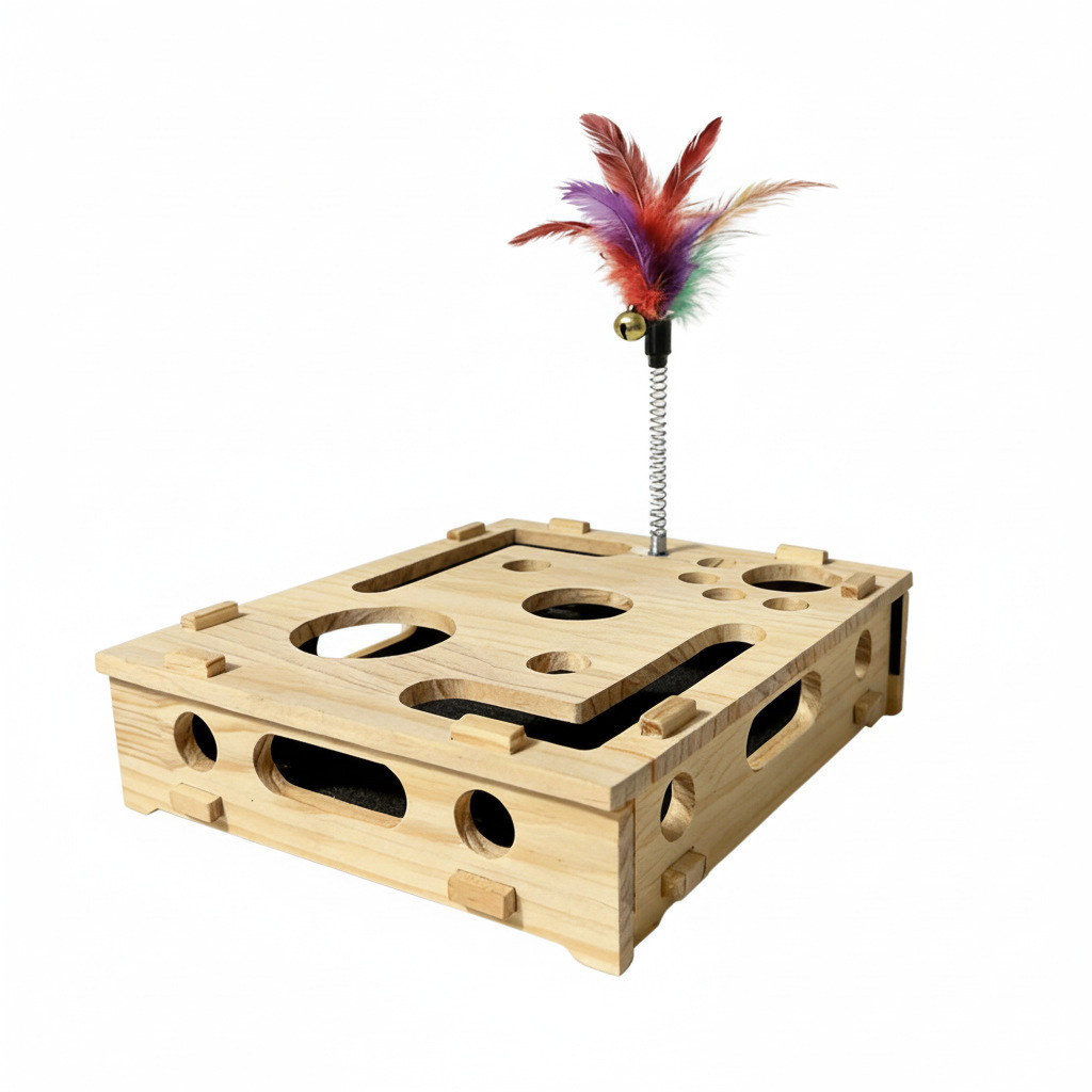 Sunflower Wooden Layered Turntable Ball Cat Toy thumb 15