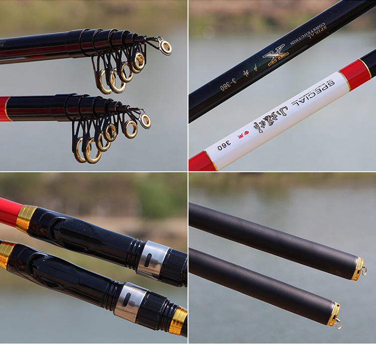 Sunflower Carbon Telescopic Fishing Rod, Soft Action Rock Fishing Rod 2.1m 2.4m 2.7m 3.0m 3.6m thumb 23