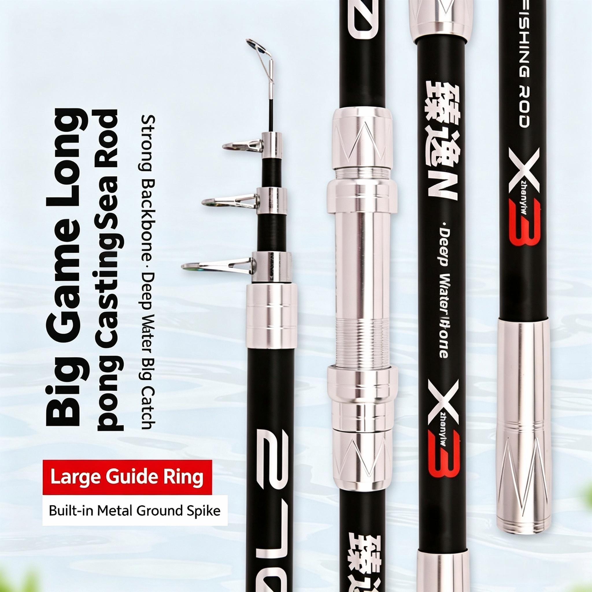 Sunflower 6 Layers Telescopic Sea Rod, Long Cast Spinning Fishing Rod 2.1M-4.2M thumb 17