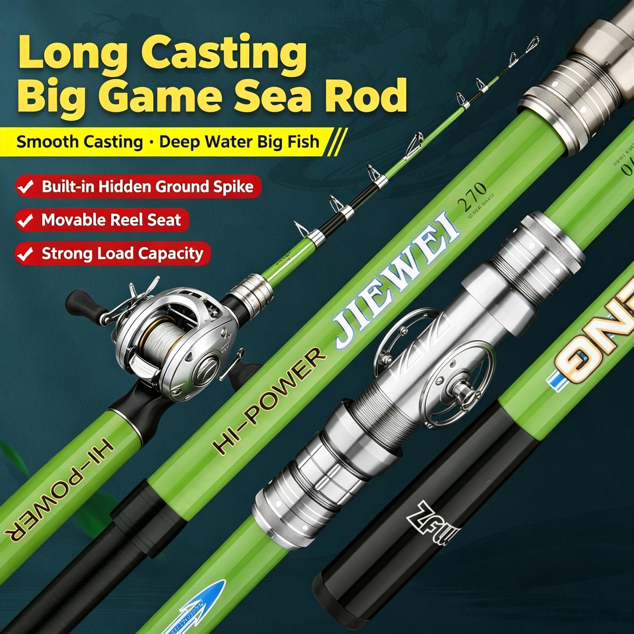 Sunflower 6 Layers Telescopic Sea Rod, Long Cast Spinning Fishing Rod 2.1M-4.2M thumb 14