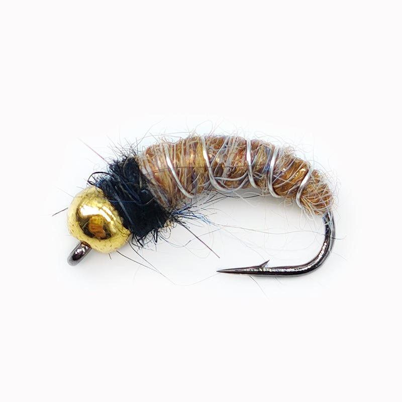 Sunflower Stone Caddis Nymph Fly Fishing Flies, Artificial Bait Lure for Trout, Bass, Brook Fishing thumb 5