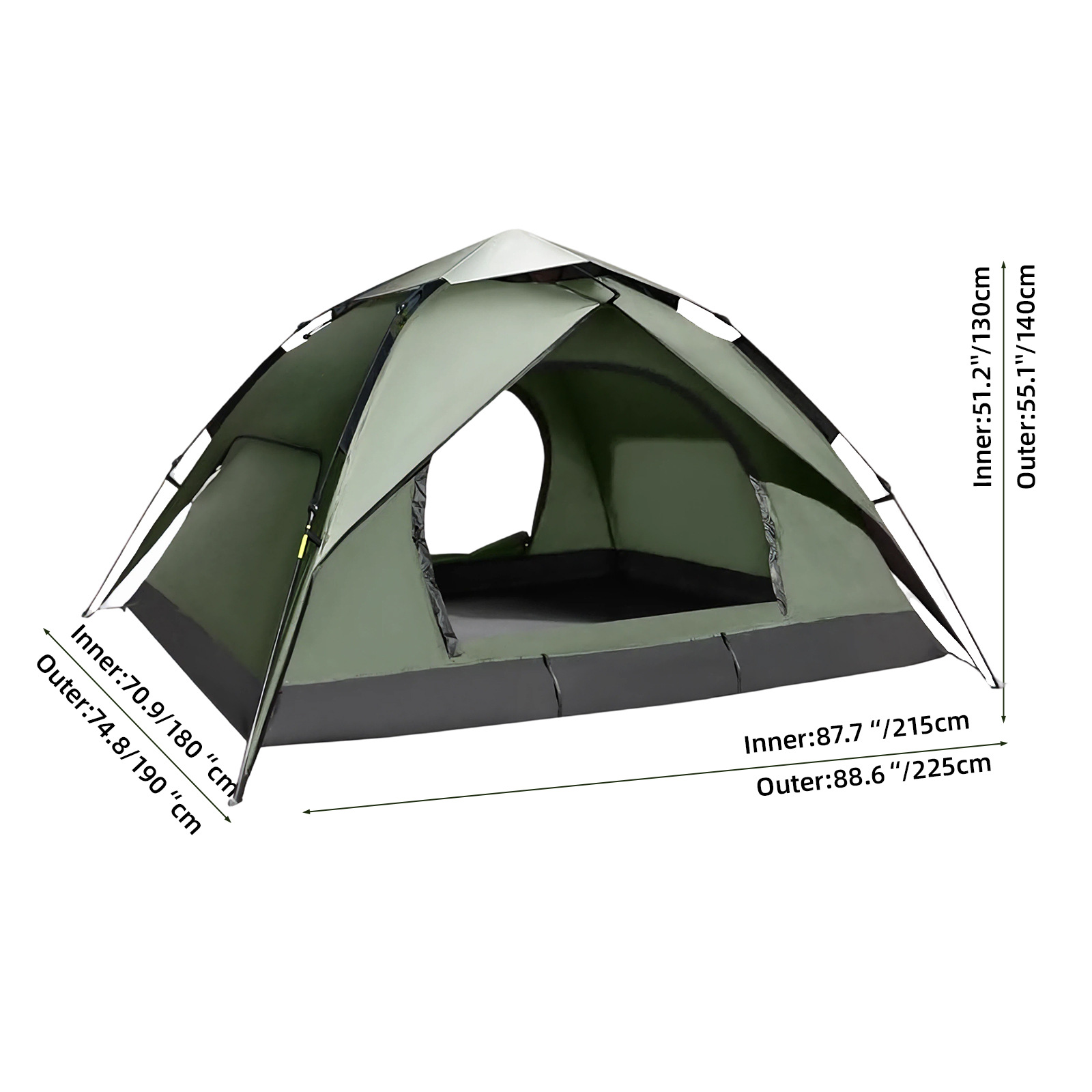 Sunflower Automatic Double Layer Camping Tent, Rainproof Sun Protection 3-5 Person Pop Up Outdoor Tent thumb 5