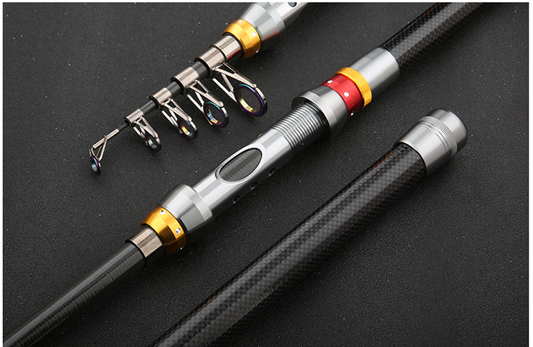 Sunflower Carbon Telescopic Mini Sea Rod, Portable Short Section Fishing Rod 1.8m~3.6m thumb 15