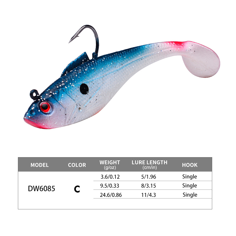 Sunflower T‑Tail Lead Soft Swimbait Lure DW6085 thumb 5