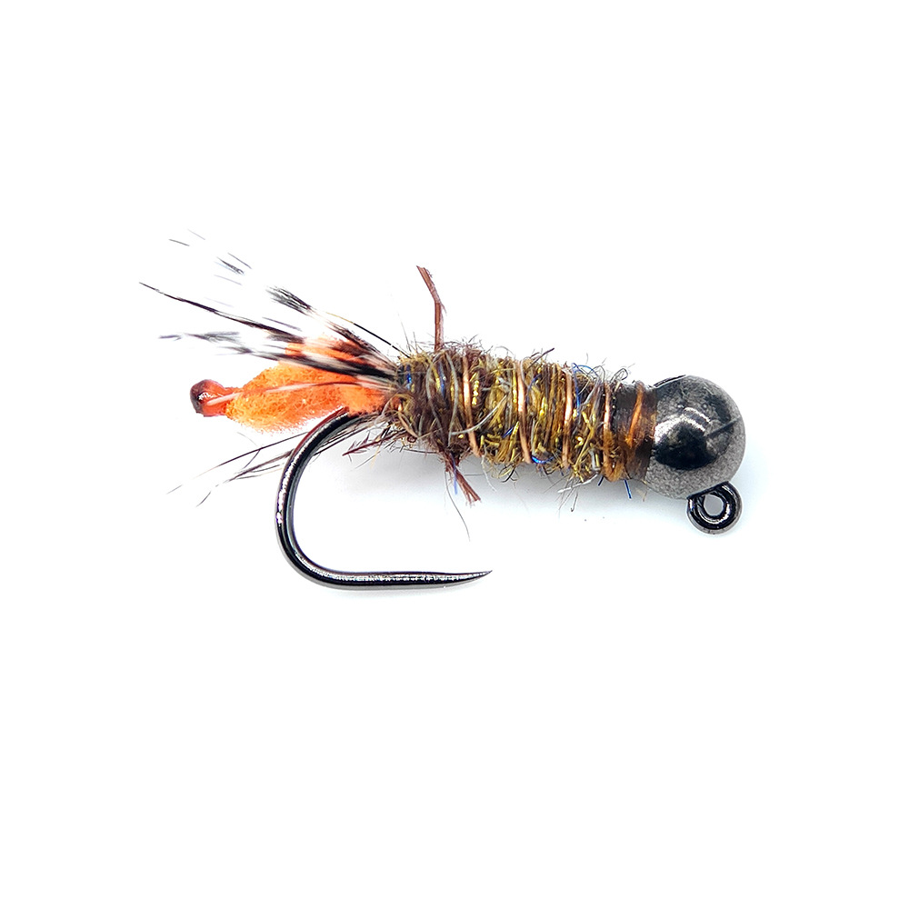Sunflower CDC Midge Nymph Fly Fishing Flies, Bead‑Head Sinking Artificial Nymph Lure for Minnow, Trout, White Bass Freshwater Fly Fishing thumb 15