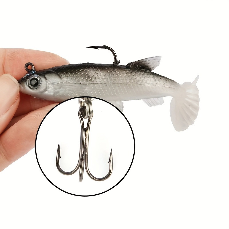 Soft T-Tail Swimbait Lead Jig Lure 8cm 14g Artificial Fishing Bait For Bass thumb 4