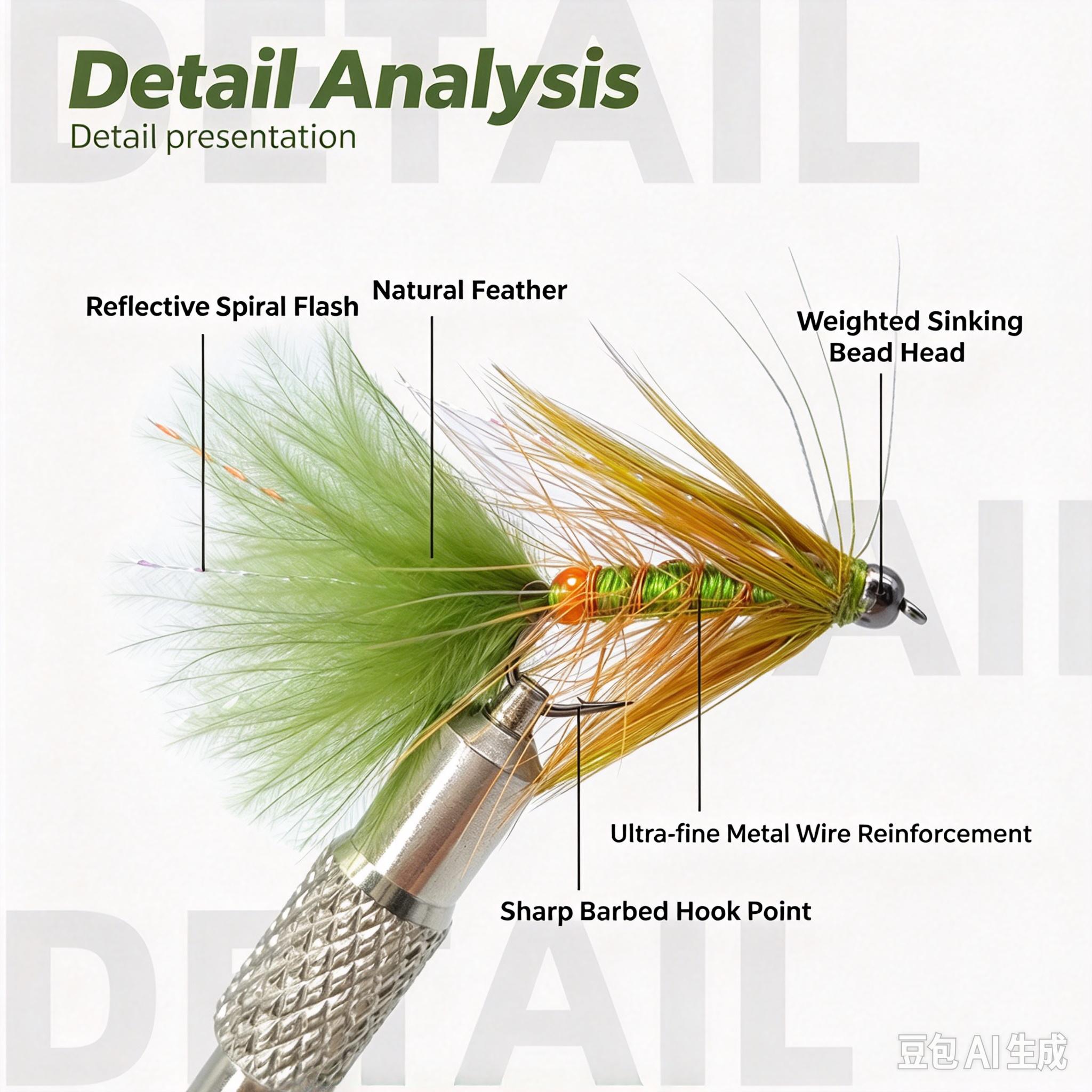 Sunflower Power Mynah Streamer Fly Fishing Flies, Hand Tied Feather Artificial Streamer Lure for Trout, Bass Freshwater Fly Fishing thumb 2
