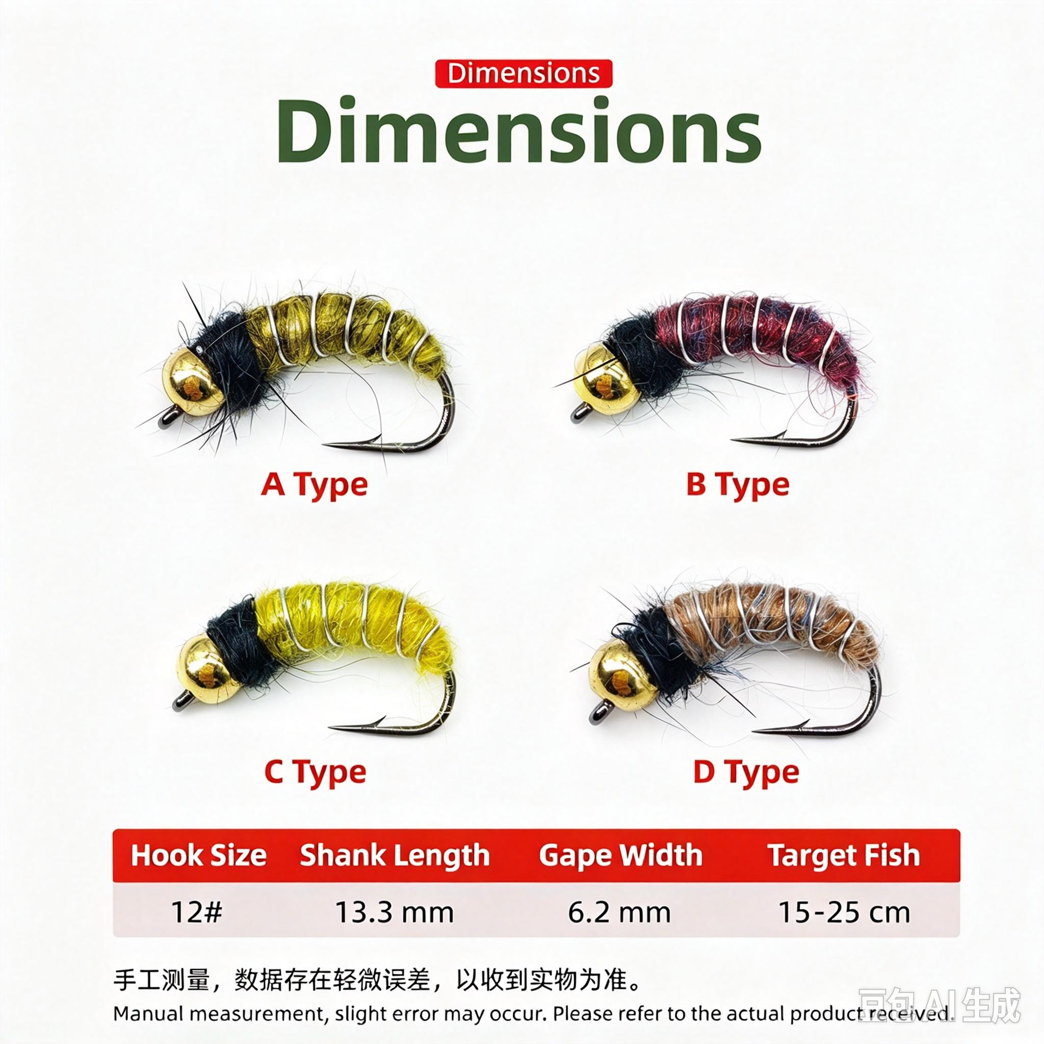 Sunflower Stone Caddis Nymph Fly Fishing Flies, Artificial Bait Lure for Trout, Bass, Brook Fishing thumb 1