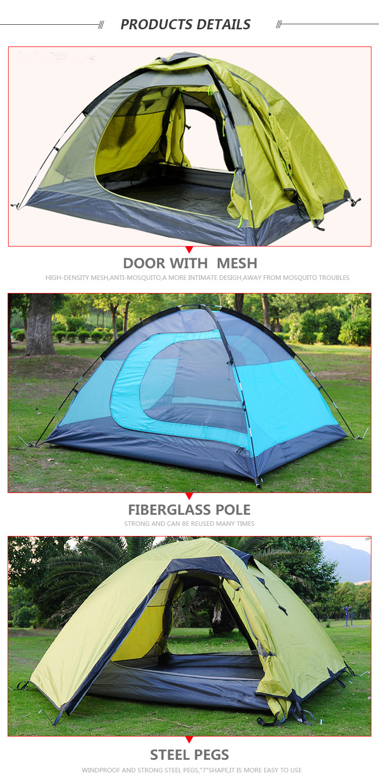 Sunflower Double Layer Camping Tent, Waterproof Anti-Mosquito 3-4 Person Outdoor Tent thumb 8