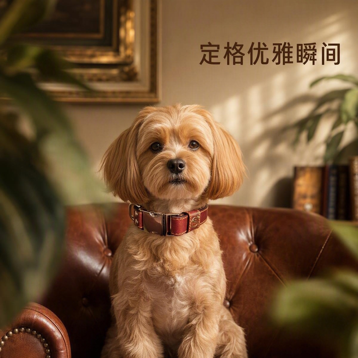 Sunflower Top Grain Cowhide Buckle Dog Collar, Wear Resistant Anti-Choking Pet Collar thumb 4