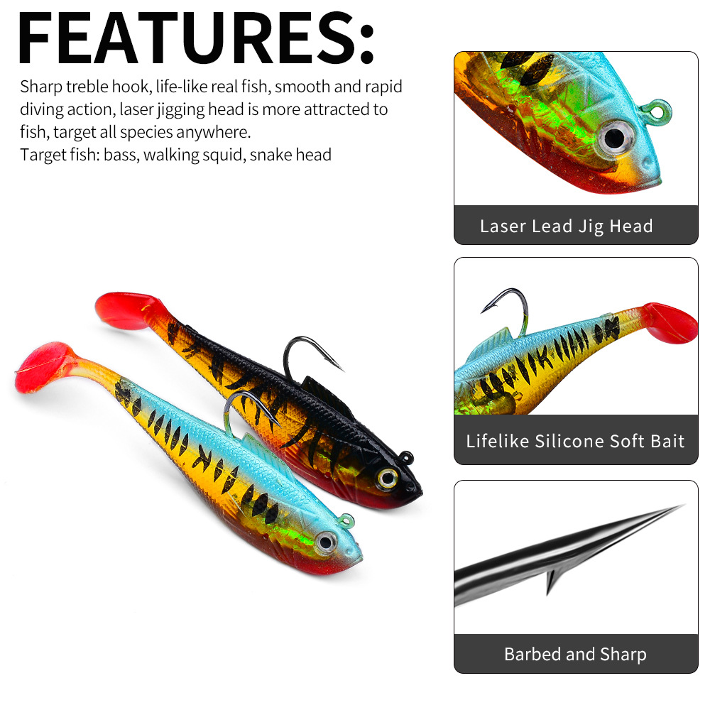 Sunflower T‑Tail Lead Soft Swimbait Lure DW6085 thumb 9