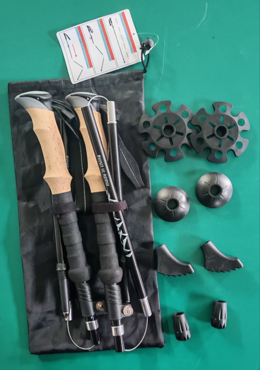 Sunflower New N88 Set Folding Trekking Pole, Ultralight Telescopic Hiking Stick With Cork Handle thumb 1