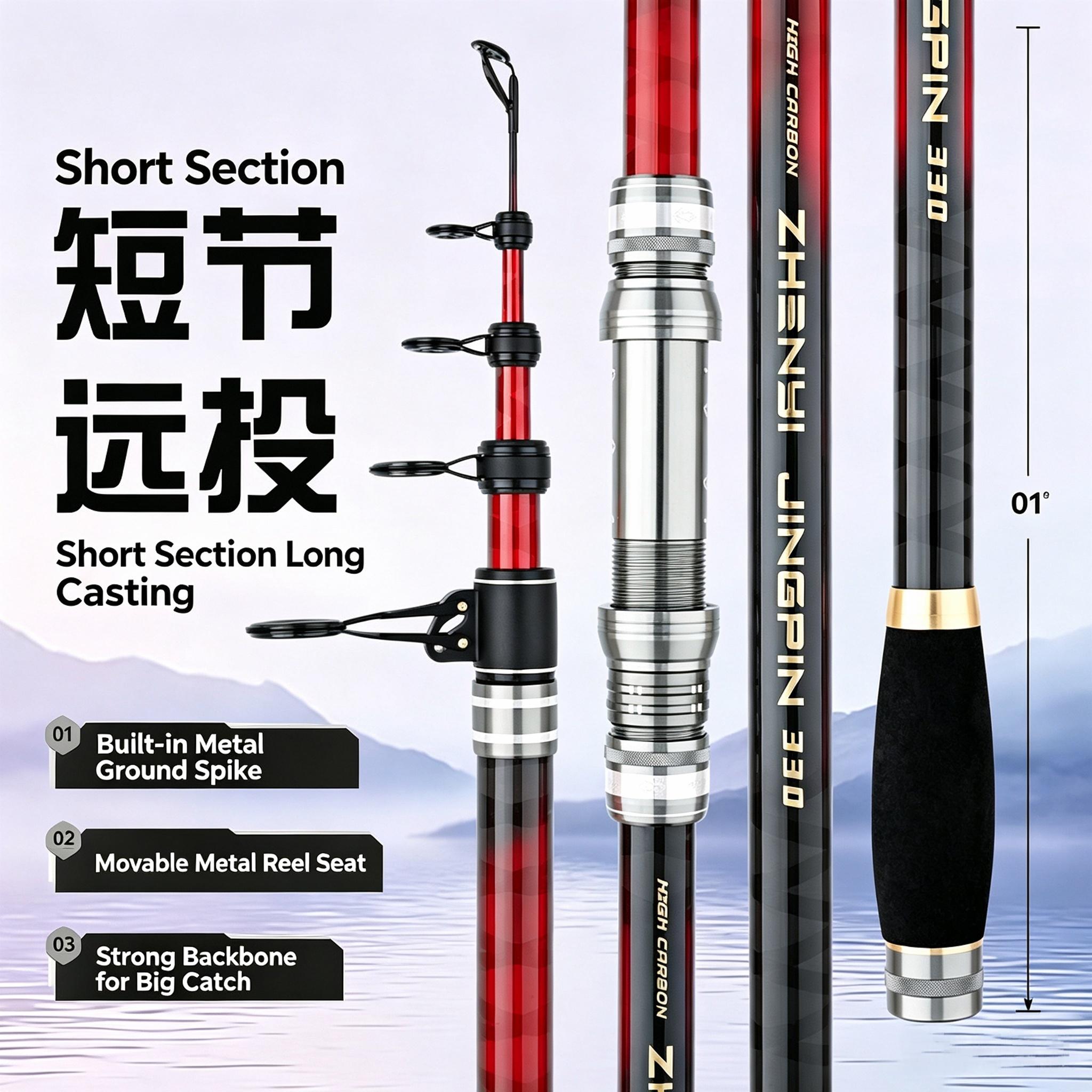 Sunflower 6 Layers Telescopic Sea Rod, Long Cast Spinning Fishing Rod 2.1M-4.2M thumb 16