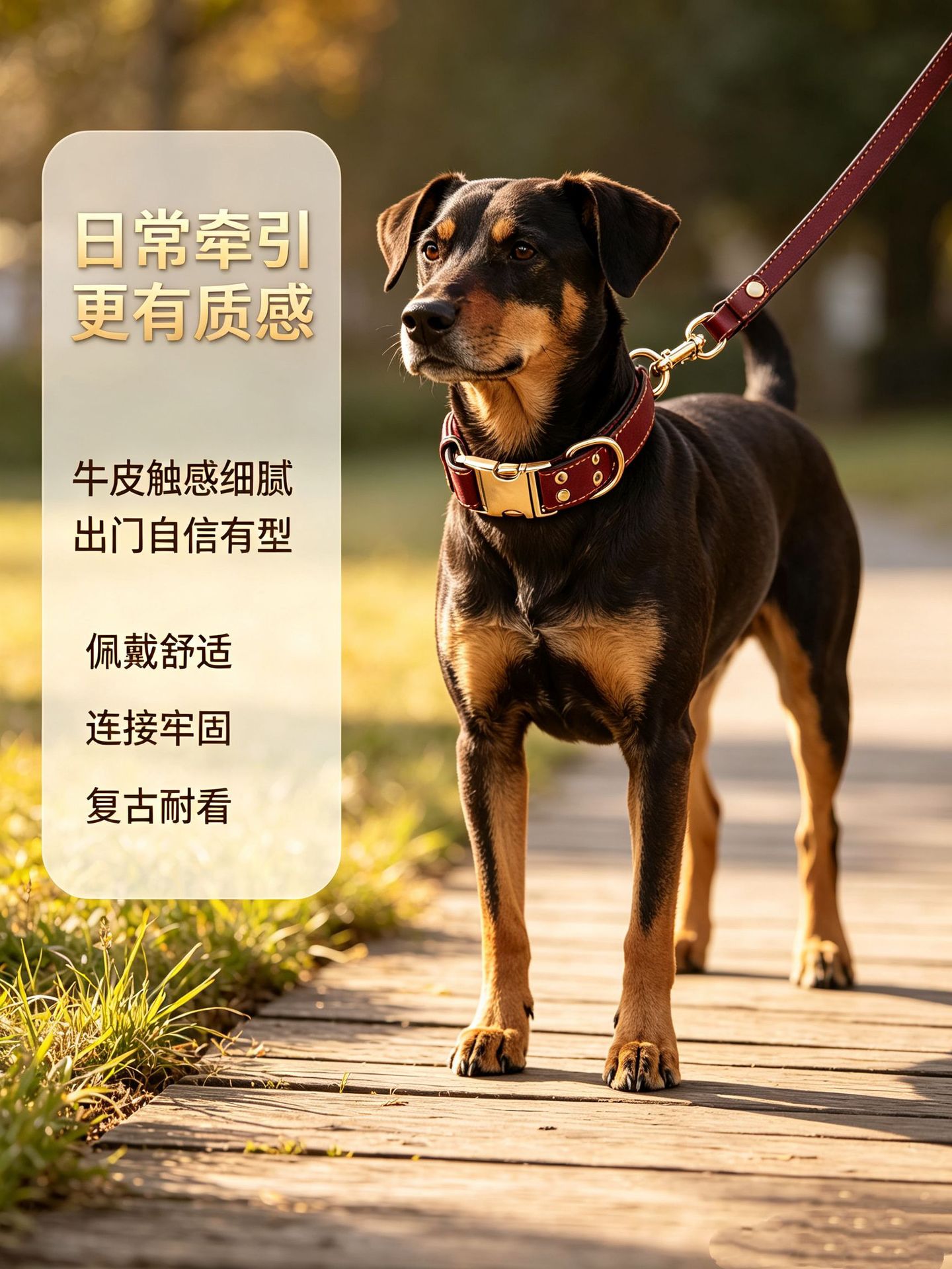 Sunflower Top Grain Cowhide Buckle Dog Collar, Wear Resistant Anti-Choking Pet Collar thumb 11
