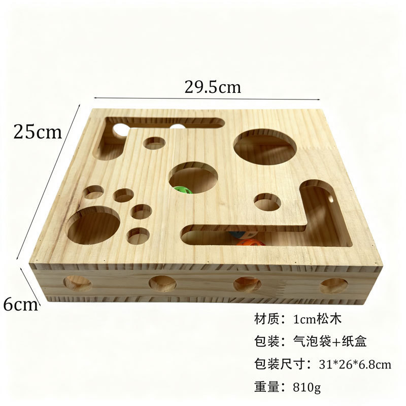Sunflower Wooden Wall Cat Steps & Maze Ball Cat Toy Set thumb 12