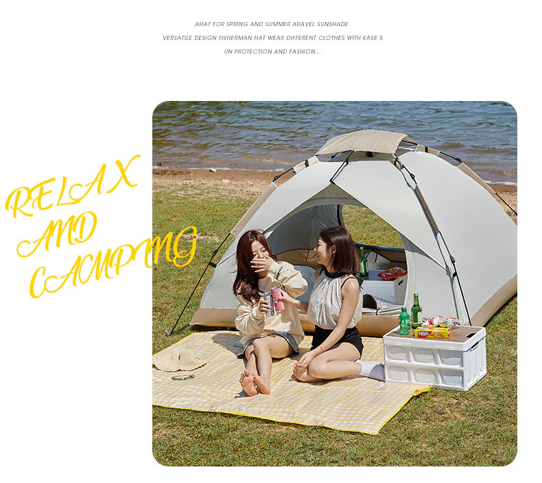 Sunflower Single Layer Automatic Pop Up Camping Tent, Sun Protection Silver Coating Family Outdoor Tent thumb 14