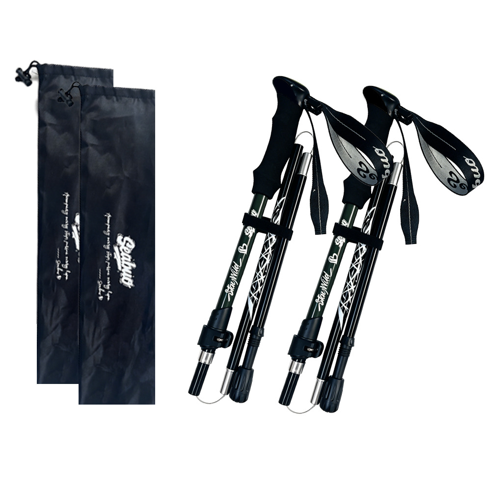 Sunflower Aluminum Alloy Folding Trekking Pole Set, Cork Grip Hiking Walking Stick thumb 10