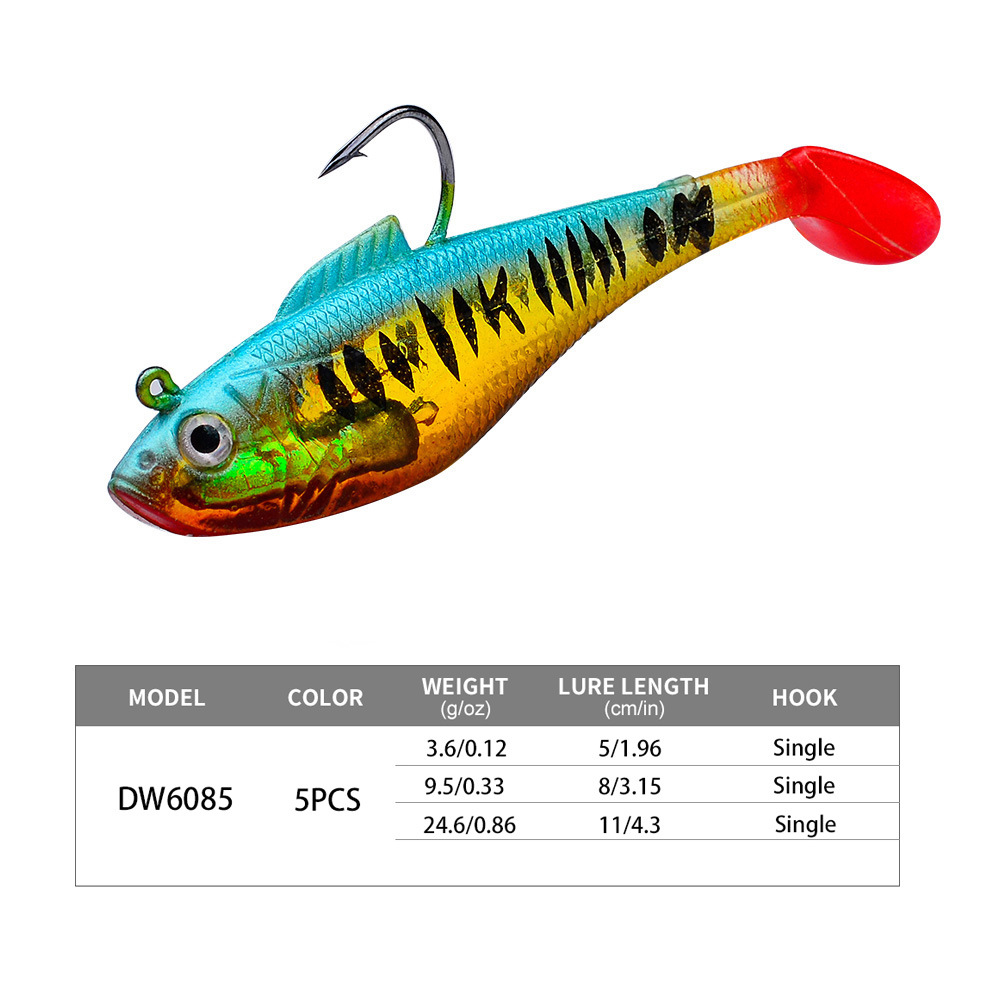 Sunflower T‑Tail Lead Soft Swimbait Lure DW6085 thumb 1