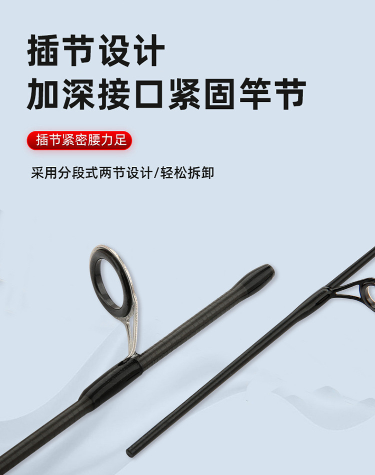 Sunflower Carbon Ice Fishing Rod 60cm, Double Tip Winter Ice Rod, 2 Sections Portable Short Lure Rod thumb 9