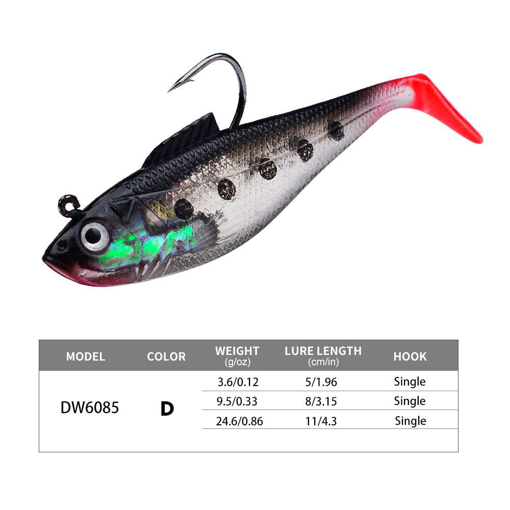Sunflower T‑Tail Lead Soft Swimbait Lure DW6085 thumb 6