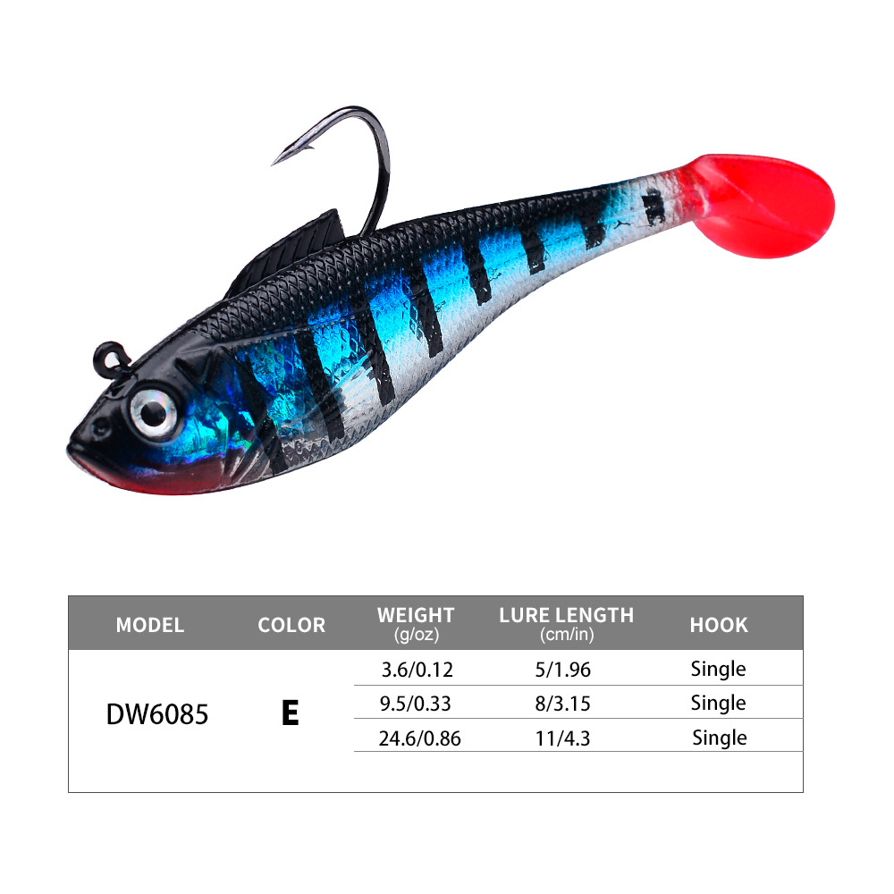Sunflower T‑Tail Lead Soft Swimbait Lure DW6085 thumb 7