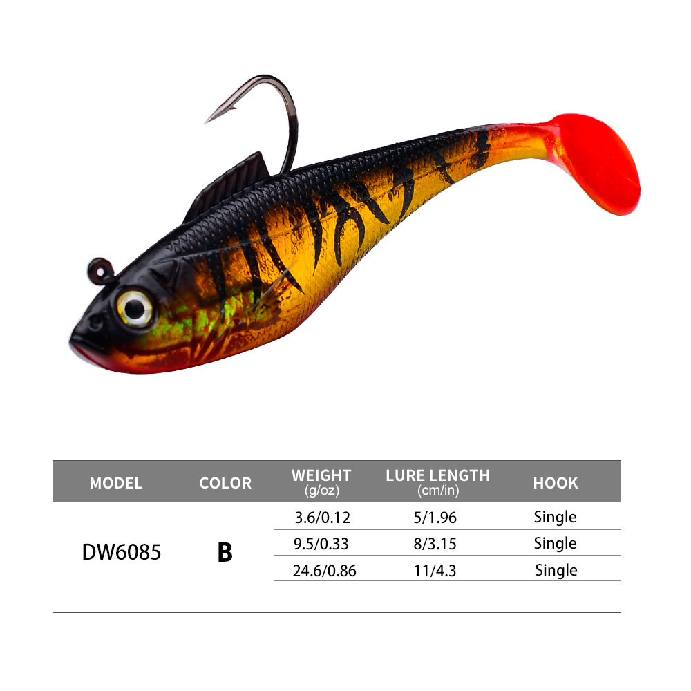 Lead Weighted T-Tail Soft Fishing Lure thumb 4