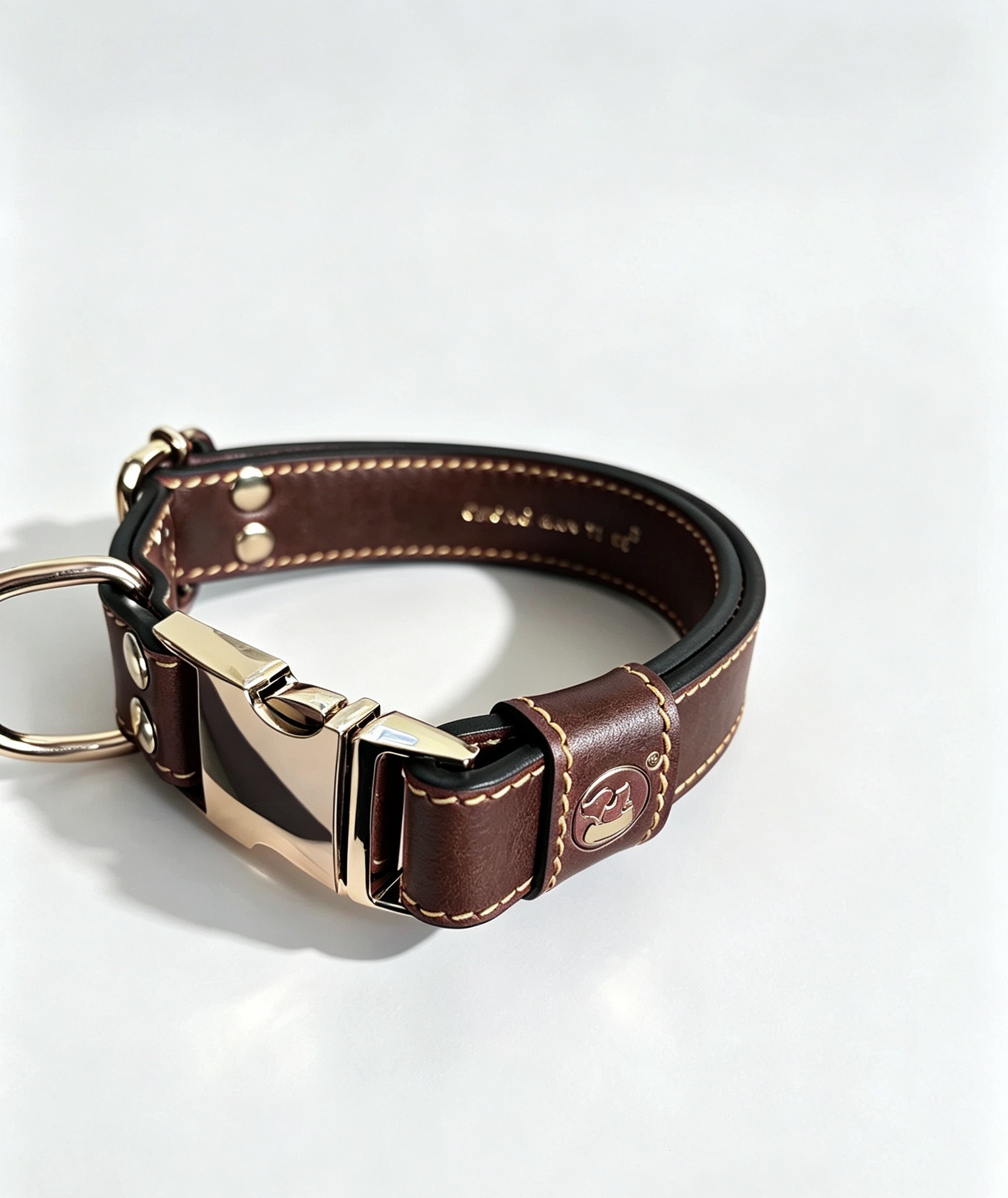 Sunflower Top Grain Cowhide Buckle Dog Collar, Wear Resistant Anti-Choking Pet Collar thumb 3